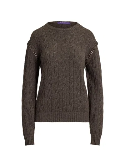 Polo Ralph Lauren Cable-knit Chain-link Sweater In 그레이