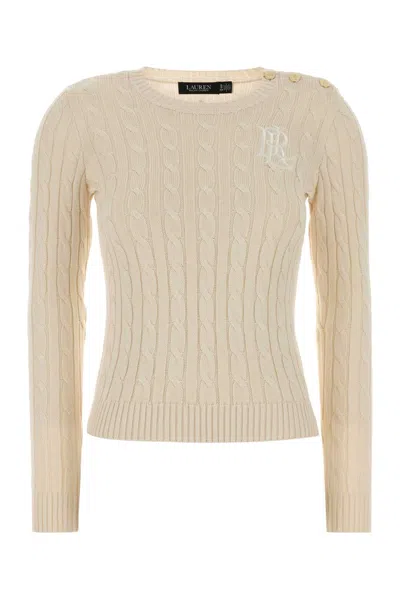Polo Ralph Lauren Cable-knit Cotton Blend Sweater In Beige