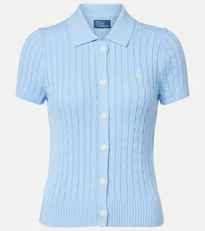 Polo Ralph Lauren Cable-knit Cotton Cardigan In Blue