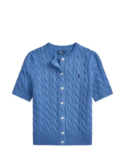 Polo Ralph Lauren Cable-knit Cotton Cardigan In Blue