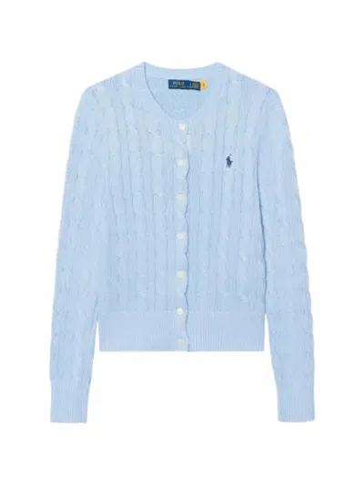 Polo Ralph Lauren Cable-knit Cotton Cardigan In Blue