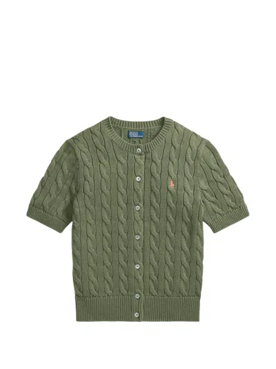 Polo Ralph Lauren Cable-knit Cotton Cardigan In Green