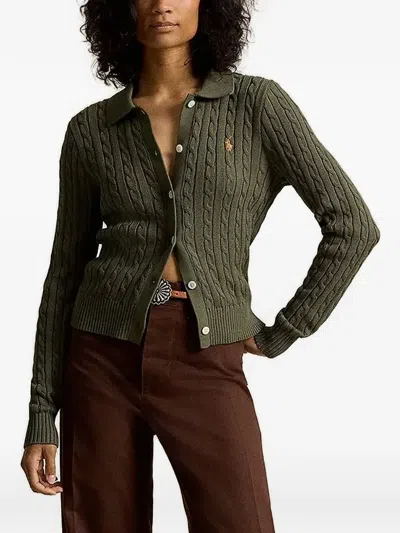 Polo Ralph Lauren Cable-knit Cotton Cardigan In Green