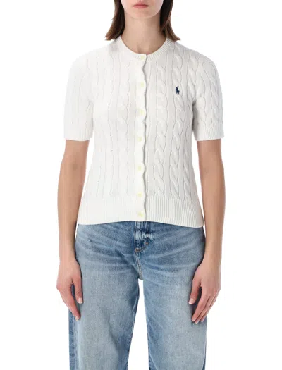 Polo Ralph Lauren Cable-knit Cotton Cardigan In White