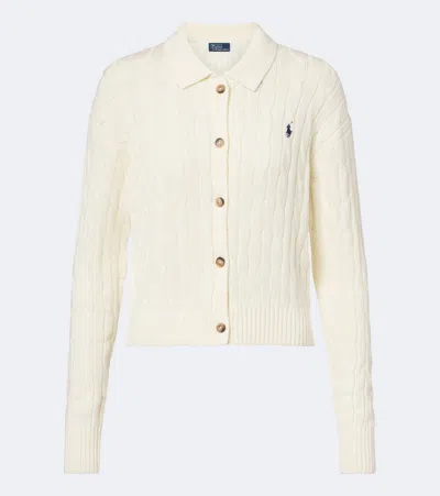 Polo Ralph Lauren Cable-knit Cotton Cardigan In White
