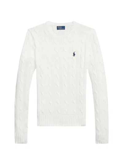 Polo Ralph Lauren Cable-knit Cotton Crewneck Jumper In White
