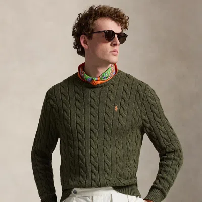 Polo Ralph Lauren Cable-knit Cotton Sweater In Garden Trail Heather In Green