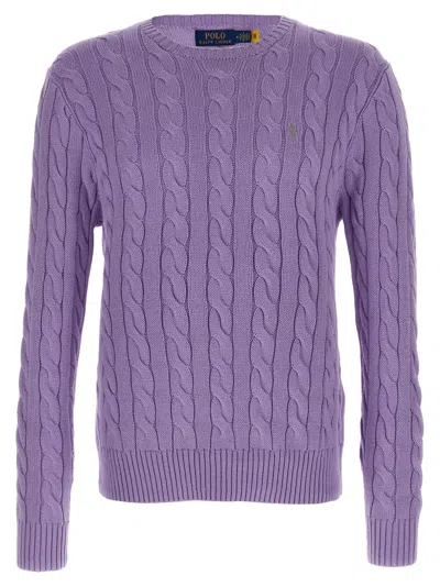 Polo Ralph Lauren Cable-knit Cotton Sweater In Lavender