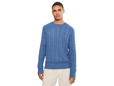 Polo Ralph Lauren Cable-knit Cotton Sweater Men's Clothing Blue Borage Heather: 2xl