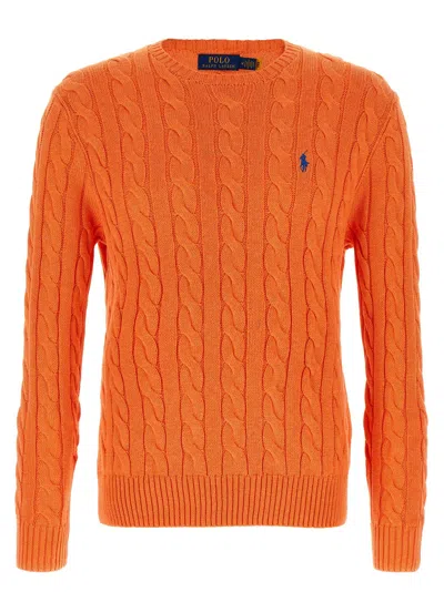 Polo Ralph Lauren Cable-knit Cotton Sweater In Orange