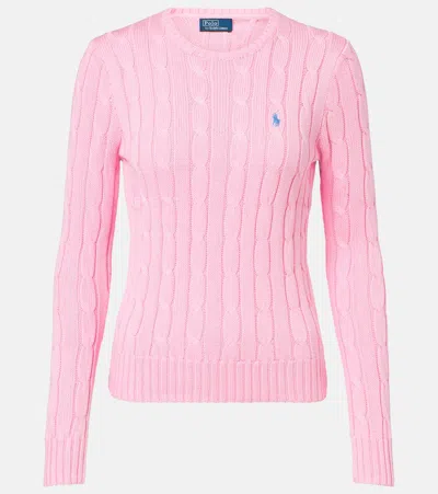 Polo Ralph Lauren Cotton Sweater With Embroidered Logo On The Front In Pink
