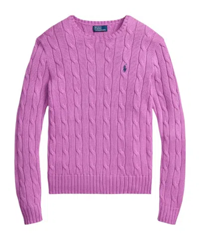 Polo Ralph Lauren Cable-knit Cotton Sweater In Purple