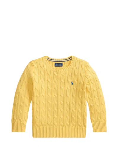 Polo Ralph Lauren Kids' Cable-knit Cotton Sweater In Yellow