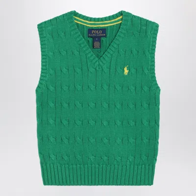 Polo Ralph Lauren Cable-knit Cotton Vest In Green