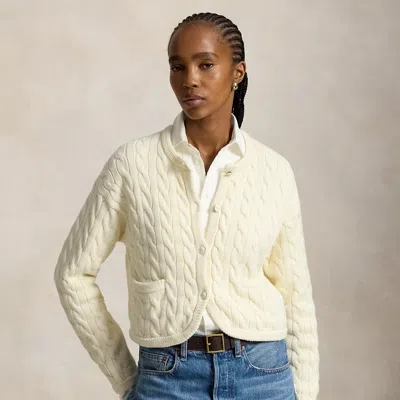 Polo Ralph Lauren Cable-knit Cotton-blend Cardigan In Clubhouse Cream