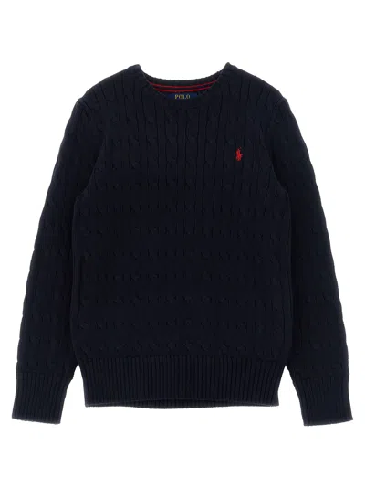 Polo Ralph Lauren Cable-knit Crewneck Sweater In Navy