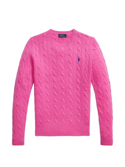Polo Ralph Lauren Cable-knit Crew-neck Sweater In Pink