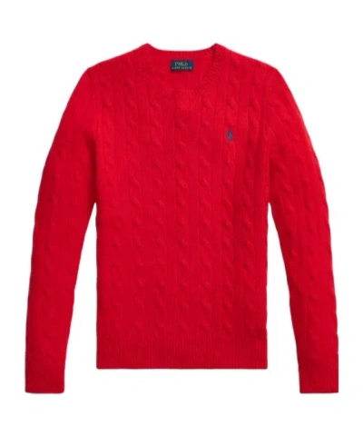 Polo Ralph Lauren Cable-knit Crewneck Sweater In Red
