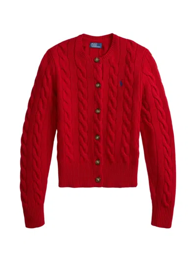 Polo Ralph Lauren Cardigan Mit Zopfmuster In Red