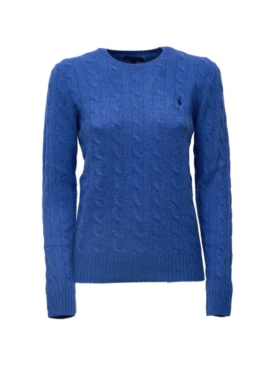 Polo Ralph Lauren Cable Knit Sweater In Luxurious Wool-cashmere Blend In Blue