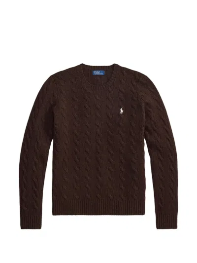 Polo Ralph Lauren Cable-knit Embroidered-logo Sweater In Multi
