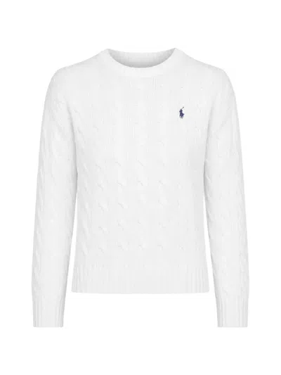 Polo Ralph Lauren Cable-knit Logo-embroidered Cotton Jumper In Black