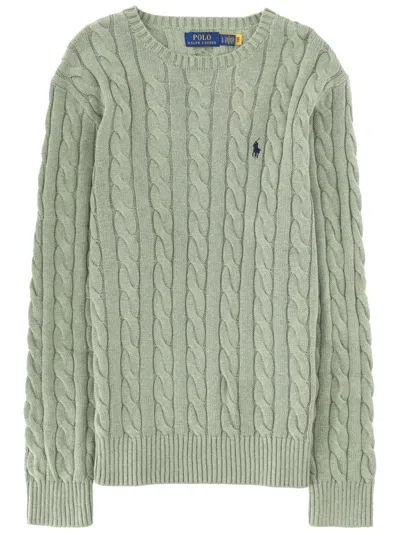 Polo Ralph Lauren Cable-knit Long-sleeved Sweater In Green