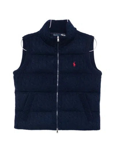 Polo Ralph Lauren Cable-knit Padded Gilet In Blue
