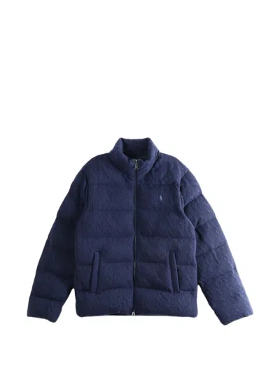 Polo Ralph Lauren Cable-knit Padded Sweater Jacket In Blue