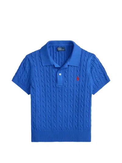 Polo Ralph Lauren Cable-knit Polo Shirt In Blue