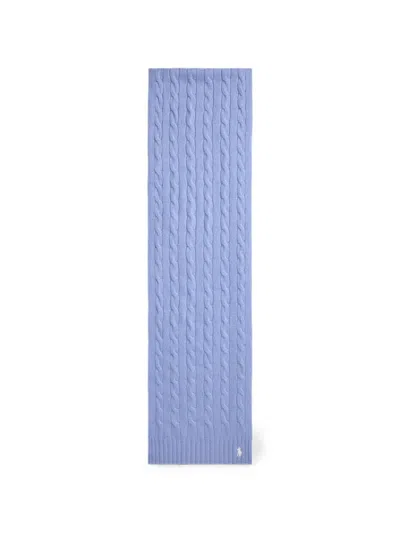 Polo Ralph Lauren Cable-knit Pony Scarf In Blue