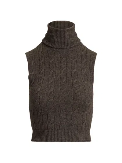 Polo Ralph Lauren Cable-knit Roll-neck Sweater In Brown