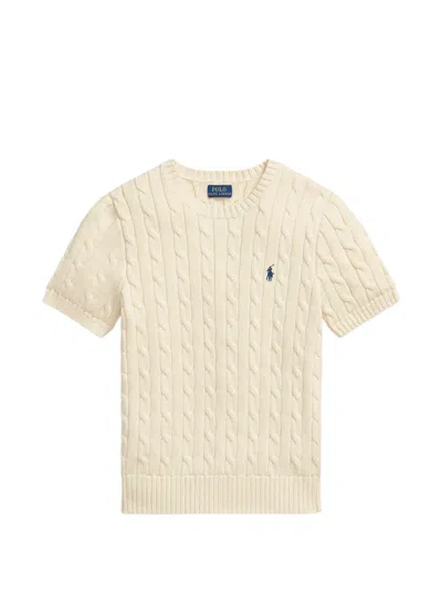 Polo Ralph Lauren Cable-knit Short-sleeve T-shirt In Multi