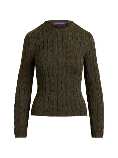 Polo Ralph Lauren Cable-knit Silk-blend Crewneck Jumper In Multi