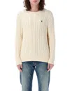 Polo Ralph Lauren Cable-knit Wool-cashmere Sweater In Brown