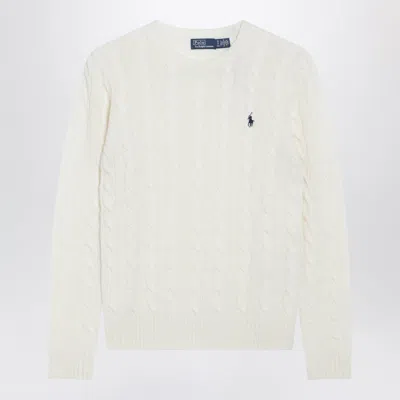 Polo Ralph Lauren Cable-knit Sweater In Cream Wool And Cashmere In Multi