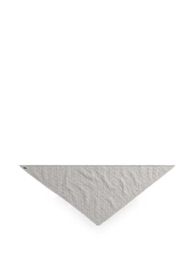 Polo Ralph Lauren Cable-knit Triangle Scarf In Gray