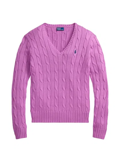 Polo Ralph Lauren Cable-knit V-neck Sweater In Multi