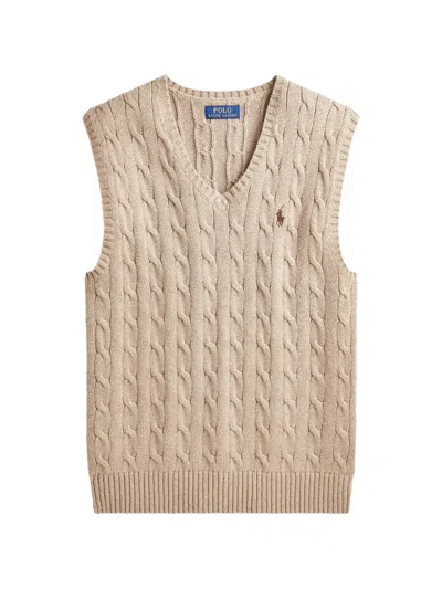 Polo Ralph Lauren Cable-knit V-neck Sweater Vest In Multi