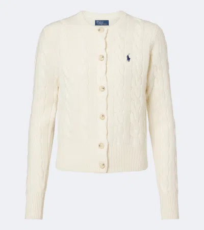 Polo Ralph Lauren Cable-knit Wool And Cashmere Cardigan In White