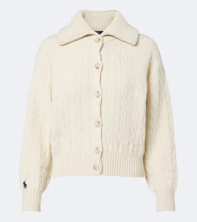 Polo Ralph Lauren Cable-knit Wool And Cashmere Cardigan In White