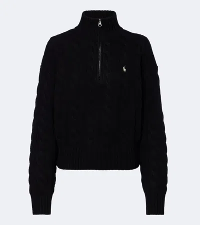 Polo Ralph Lauren Cable-knit Wool And Cashmere Sweater In Black
