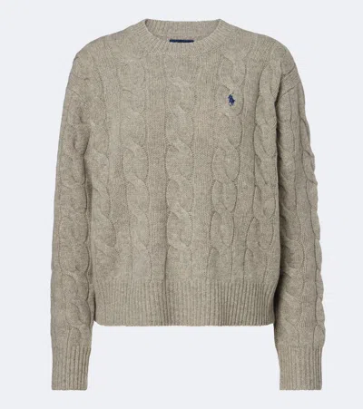 Polo Ralph Lauren Cable-knit Wool And Cashmere Sweater In Gray