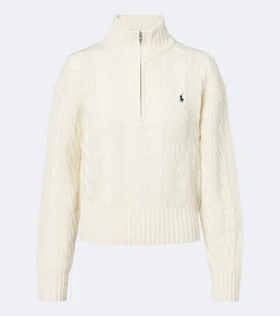 Polo Ralph Lauren Cable-knit Wool And Cashmere Sweater In Neutral