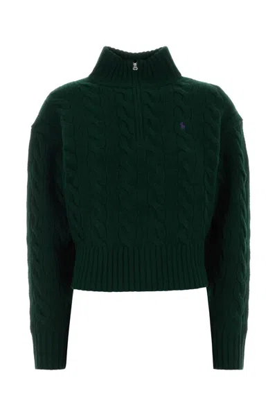 Polo Ralph Lauren Cable-knit Wool Blend Sweater In Green