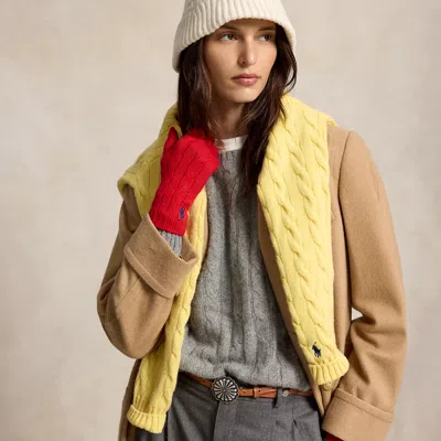 Polo Ralph Lauren Cable-knit Wool-blend Bucket Hat In Cream