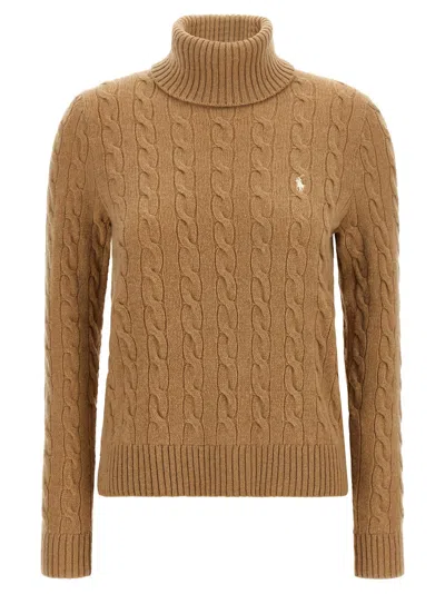 Polo Ralph Lauren Cable-knit Wool-cashmere Blend Sweater In Brown