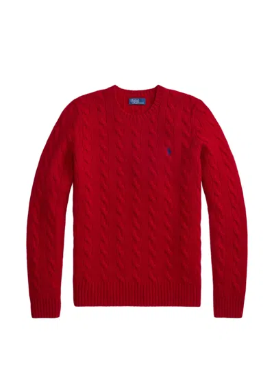 Polo Ralph Lauren Cable-knit Wool-cashmere Crewneck Sweater In Red