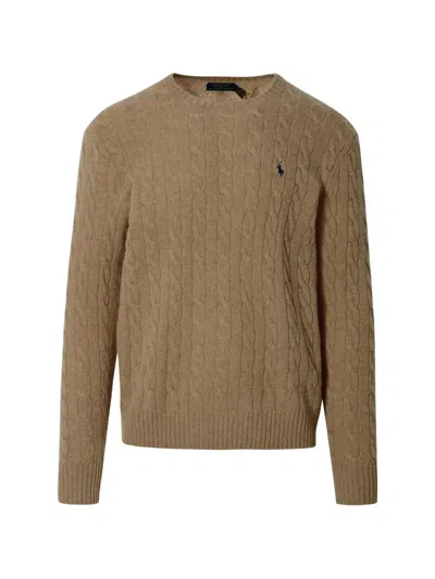 Polo Ralph Lauren Cable-knit Wool-cashmere Jumper In Neutrals