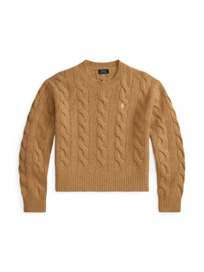 Polo Ralph Lauren Cable-knit Wool-cashmere Sweater In Beige